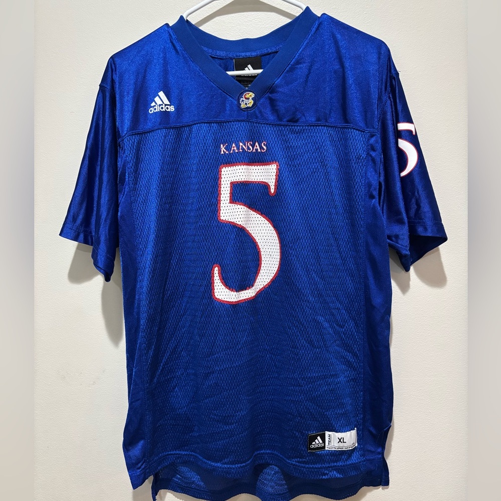 Adidas Kansas Jayhawks 5 Football Jersey Youth XL Blue